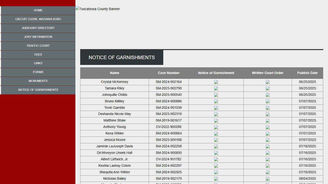 Tuscaloosa County - Sixth Circuit Court of Alabama