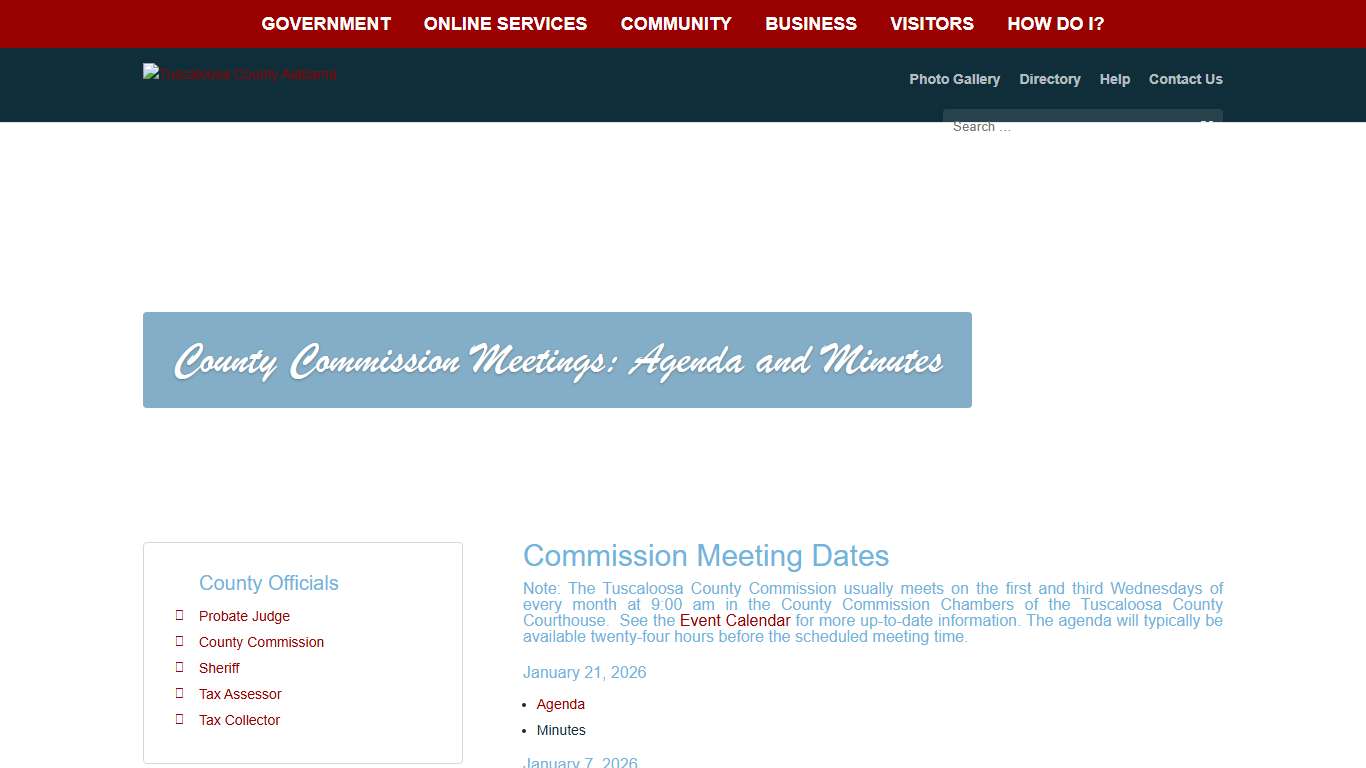 Agenda and Minutes - Tuscaloosa County Alabama
